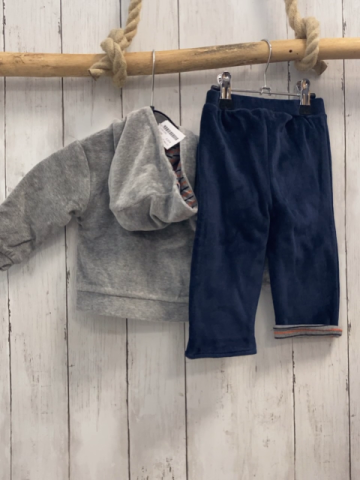 2tlg zT neu Losan  Nickyjacke + -leggins  Gr. 68  grau blau Bärenkopf + grau blau orange gestreiftes Futter 