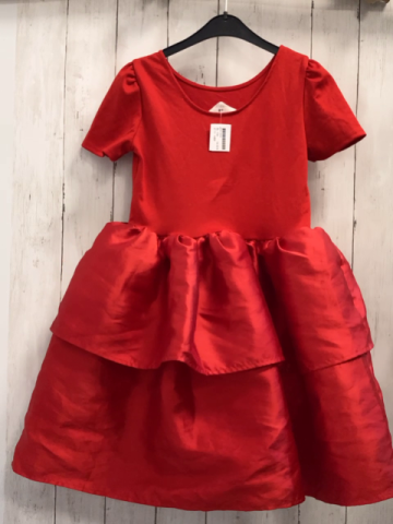 H&M  Kleid  Gr. 134  rot Rüschenballonrock mit Rosette 