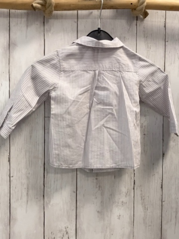 Benetton  Hemd  Gr. 74  grau weiße Streifen 