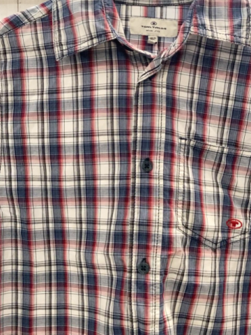 Tom Tailor  Hemd  Gr. 152  weiß grau blau rot kariert 