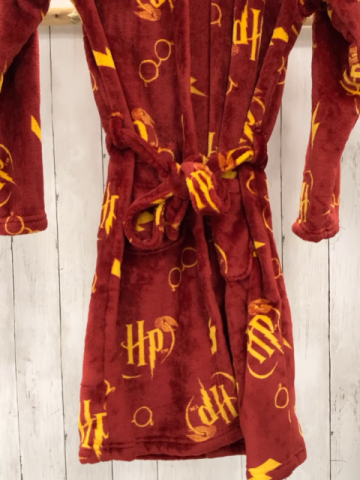Harry Potter  Bademantel  Gr. 16/152  rot Nicky gelbe Schrift + Brillen 