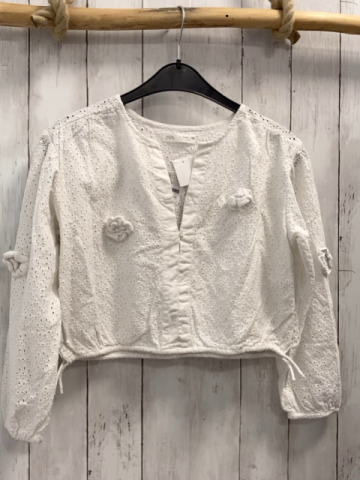 Zara  Bluse  Gr. 140  weiß Lochstickerei 
