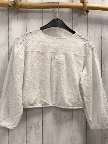 Zara  Bluse  Gr. 140  weiß Lochstickerei 