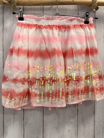 H&M  Rock  Gr. 134  weiß rot rosa Streifen Pailetten 