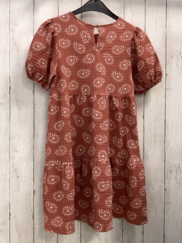 Zara  Kleid  Gr. 152  braun Strukur weißer Ornamentdruck 