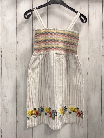 Lefies  Kleid  Gr. 140  weiß bunte Ziernähte + Strihe 