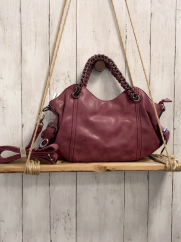 neu   Tasche  beerenton Kurzgriffe mit Metallkette Breite ca. 38 cm Höhe ca. 27 cm 