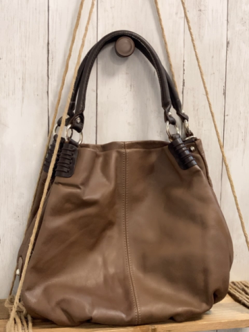 neu  Tasche  braun dunkelbraune Griffe Breite ca. 40 cm Höhe ca. 32 cm 