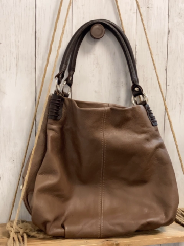 neu  Tasche  braun dunkelbraune Griffe Breite ca. 40 cm Höhe ca. 32 cm 