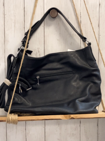 neu  Tasche  schwarz mit Eule aus silber schwarzen Steinen Breite ca. 42 cm Höhe ca. 30 cm 