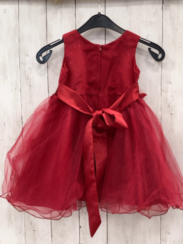 neu  Kleid  Gr. 92  rot Tüllüberrock Rosetten mit Steinen 