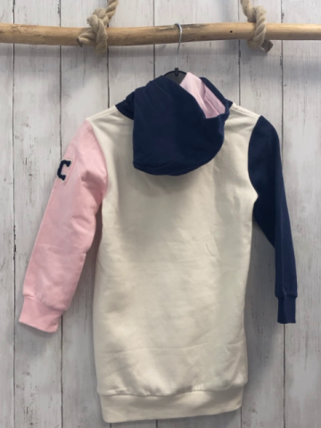   Kleid  Gr. 110  weiß rosa blau Kapuze 