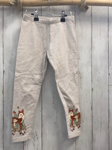   Leggings  Gr. 116  hellgrau Rehe mit Glitzerblumen 