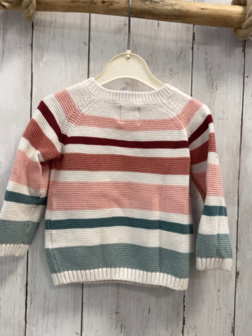   Pullover  Gr. 80  weiß rosa weinrot mint petrol Streifen Strick