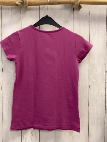 Jako-o  T-Shirt  Gr. 128  pflaume Pferdekopf aus silber Pailetten 