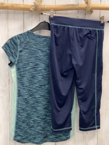 2tlg  Sportset  Gr. 152  blau + mint blau meliert 