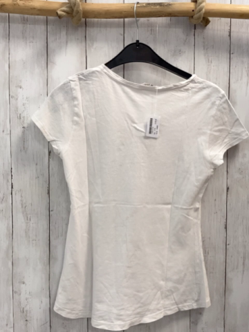 H&M  T-Shirt Gr. 170  weiß Bild mit Pferd silber Glitzerschrift  