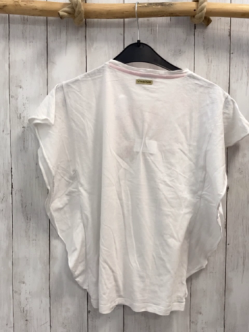 Vingino T-Shirt Gr. 152  weiß hellgrün pink petrol Stickerei 