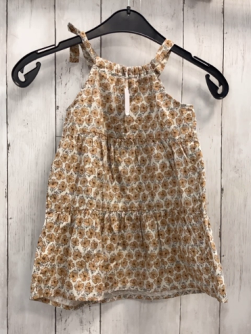 Zara  Kleid  Gr. 98  weiß hellbraune Blumen 