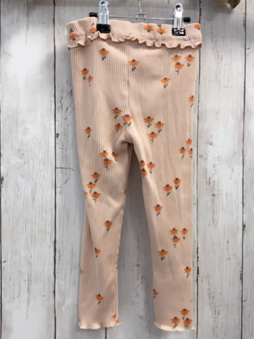 Zara  Leggings  Gr. 104  rosa Rippen orange Blumen 