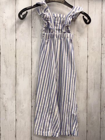 Zara  Jumpsuit Gr. 98  weiß blaue Streifen Rüschenträger 