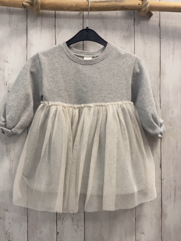 next Kleid Gr. 92  grau glitzernd Tüllrock