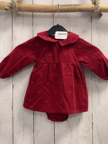 zara Kleid Gr. 68  rot Kord Bodyunterteil