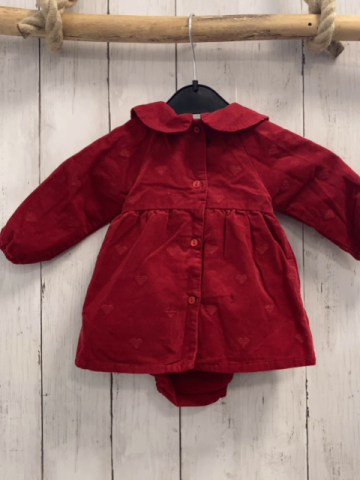 zara Kleid Gr. 68  rot Kord Bodyunterteil