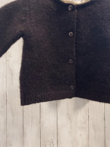 2tlg zara Strickjacke + Leggings Gr. 68  braun Strick Blusensaum