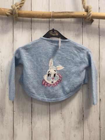 Monnalisa Strickjacke Gr. 80  hellblau Hase auf der Rückseite