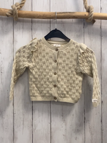 newbie Strickjacke Gr. 74  beige Lochmuster