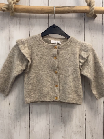 name it Strickjacke Gr. 74  grau 8 % Wolle