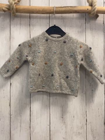 zara Strickjacke Gr. 62  grau bunte Punkte