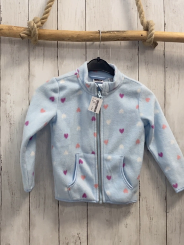  Fleecejacke Gr. 98  hellblau bunte Herzen