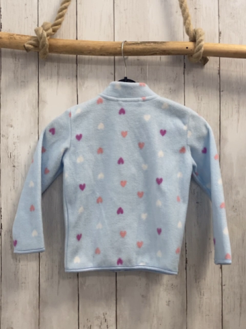  Fleecejacke Gr. 98  hellblau bunte Herzen
