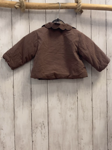 zara Jacke Gr. 68  braun Häkelkragen