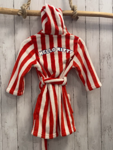 H&M Bademantel Gr. 98  rot weiß gestreift