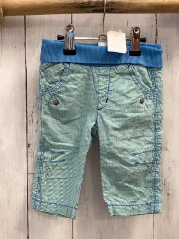 S´Oliver  Hose  Gr. 68  hellgrün hellblau weiß kariert blauer Bund 