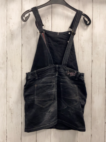 Vingino  Trägerrock Gr. 158/164  schwarz Jeans hellgraue Nähte 