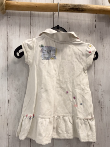 Ralph Lauren Sommerkleid  Gr. 86  weiß Polokragen gestikte Blumen 