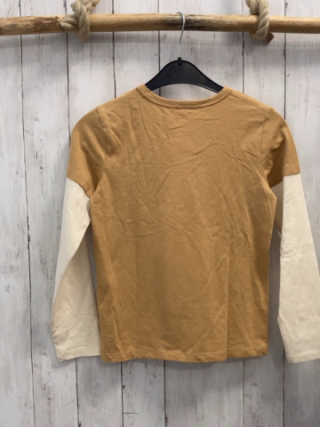 neu Sergent Major  Langarmshirt  Gr. 140  ocker Wolf spielt Fußball weiße Ärmel NP 19,99 € 