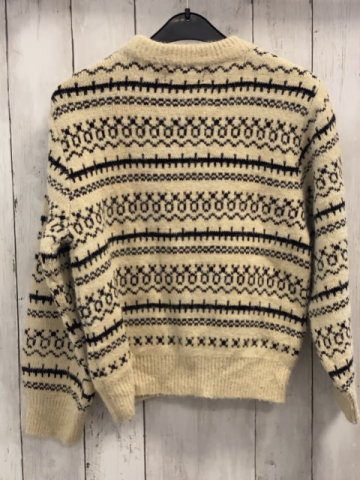 neu OTR lab  Pullover Gr. 122/128  beig Strick schwarzes Muster 
