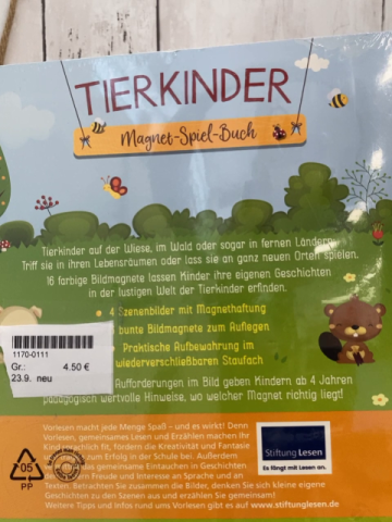 neu  Pappbuch Tierkinder Magnet-Spiel-Buch