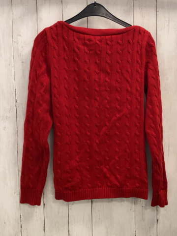Ralph Lauren  Pullover  Gr. 158/164  rot  Strick Zöpfe goldene Knöpfe 