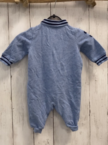 Ralph Lauren  Overall Gr. 62  helllau Polokragen blauer Druck + Streifenbund 