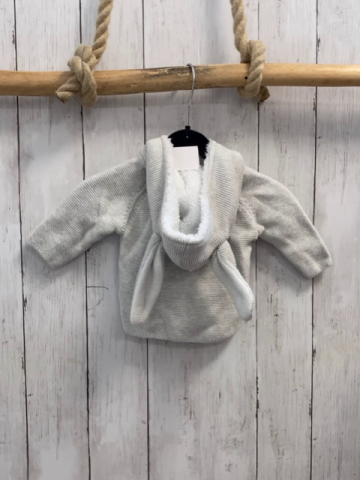 Next  Strickjacke  Gr. 62  hellgrau Kapuze mit Hasenohren 