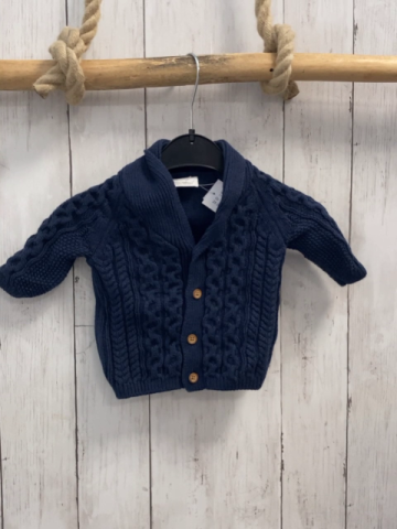 Next  Strickjacke  Gr. 62  blau Zöpfe 