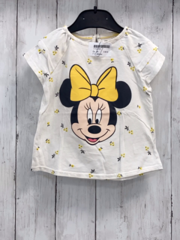 disney  T-Shirt  Gr. 86  weiß gelbe Blumen Minnie Mouse mit gelber Schleife 