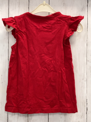   T-Shirt  Gr. 104  rot Pailettenherzen Rüschenärmel 