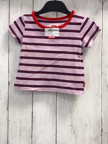 Levis  T-Shirt  Gr. 80  lavendel blau rote Streifen roter Bund 
